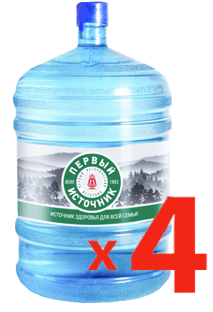 Вода «Первый Источник» 19 литров – 4 бутыли (залог оплачивается отдельно)